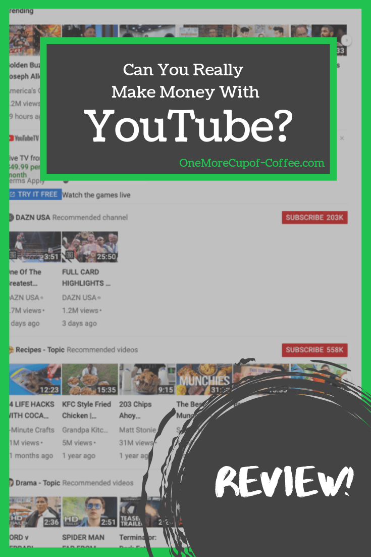 youtube主页的截图，标题是“你真的能在youtube上赚钱吗?”