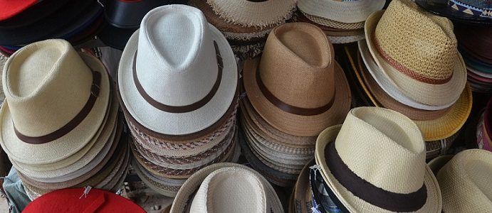 Stacks of fashion fedora hats