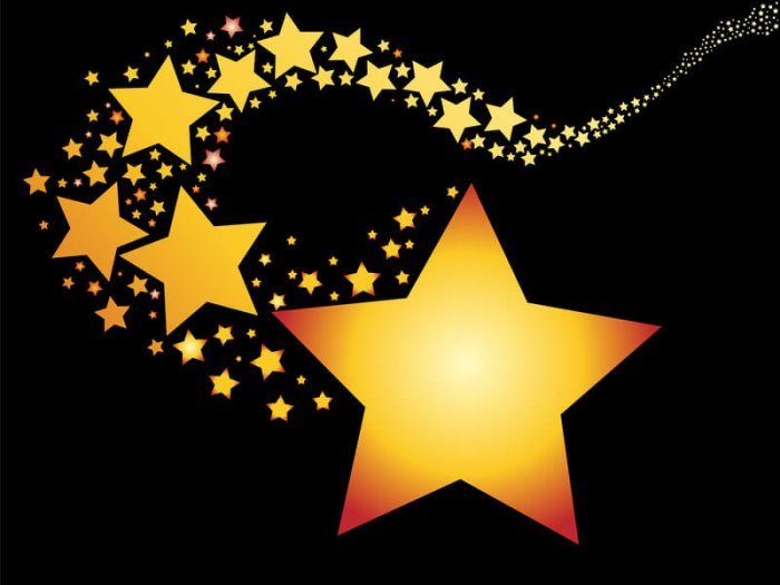 trail of cartoon 5-point stars representing The Best WordPress Plugins For Star Ratings