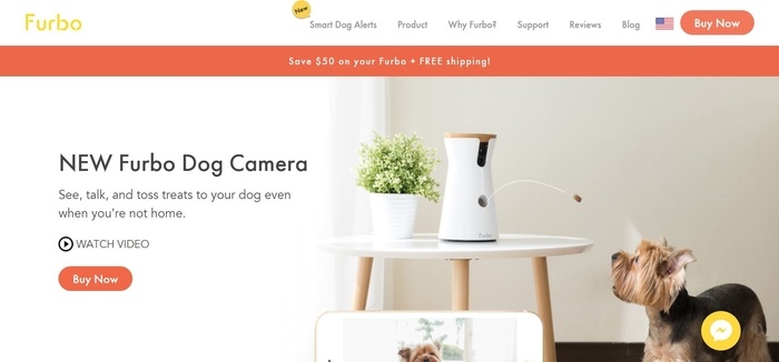 screenshot of the affiliate sign up page for Furbo Dog Camera