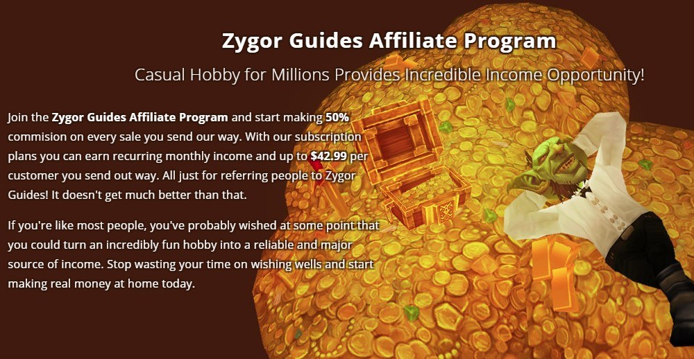 Zygor Guides affiliate program sign up page
