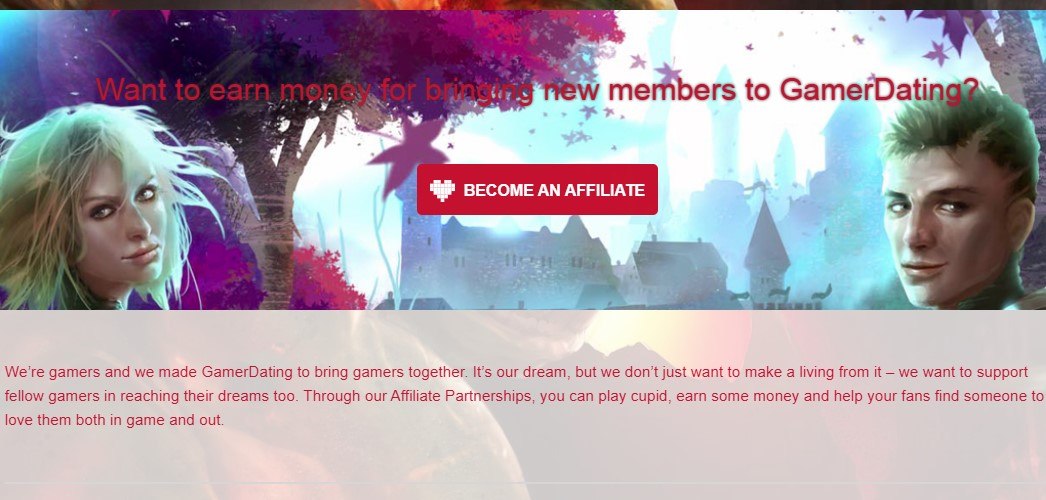 gamer dating affiliate page sign up