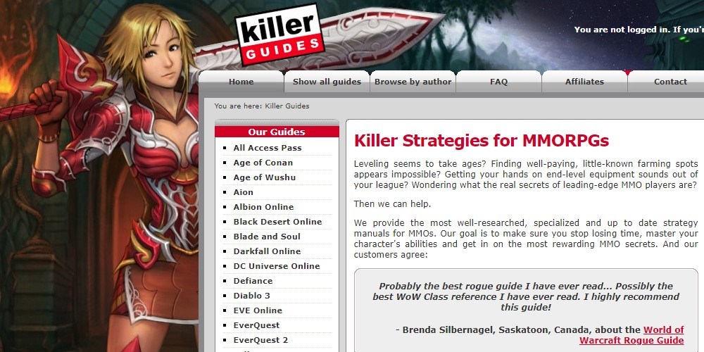 killer guides home page