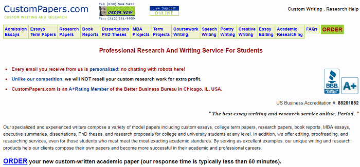 This is a screen shot from the website CustomPaper.com, a site that offers opportunities to freelance writers that can handle academic writing.