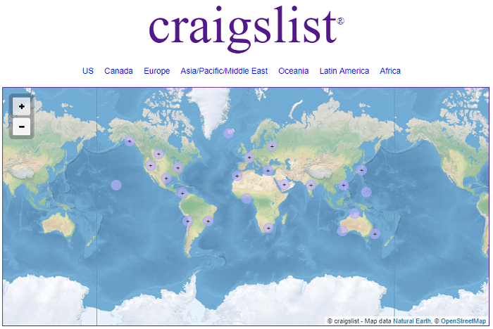 image of craiglist home page