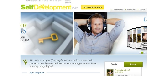 screenshot of the affiliate sign up page for Self Development