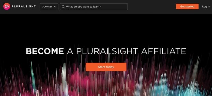 screenshot of the affiliate sign up page for Pluralsight