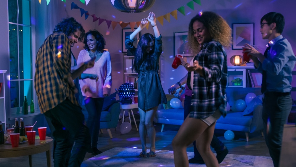 People dancing and having fun in a room