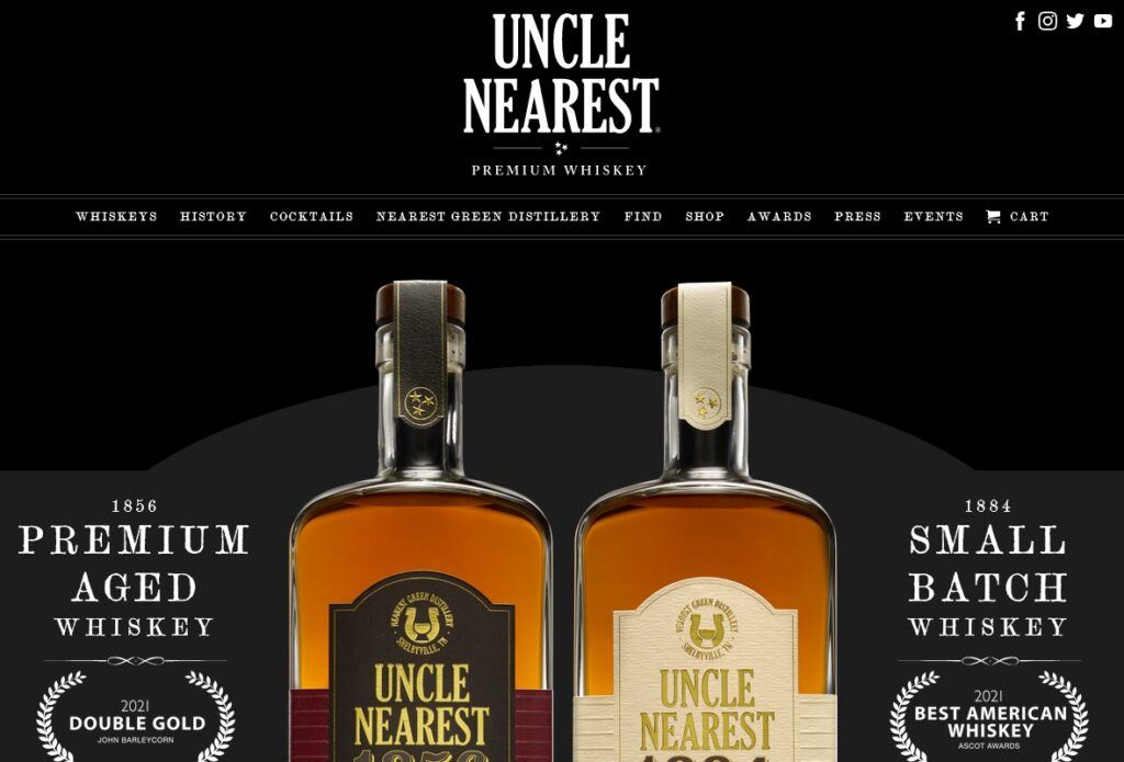 Uncle Nearest Distillery homepage