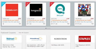 网上购物的例子，包括hotels.com和qvc.com