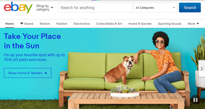 Screenshot Ebay Affiliate Home Page