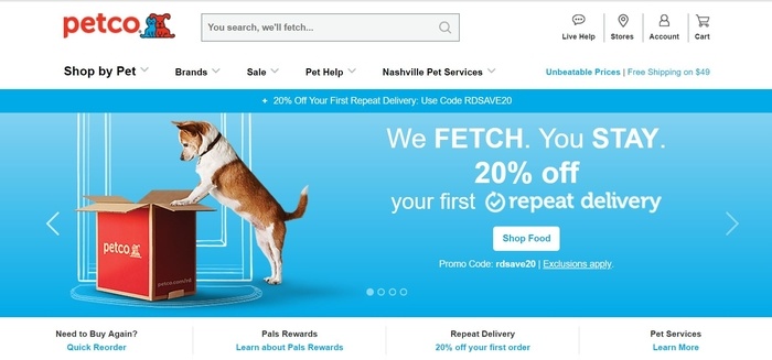 screenshot of the affiliate sign up page for Petco