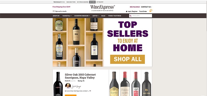 screenshot of WineExpress Affiliate Program page