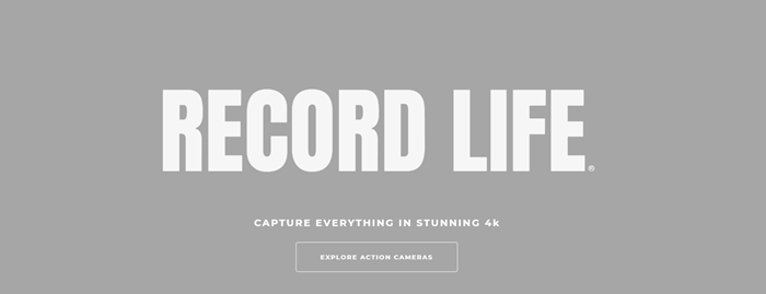 独眼巨人齿轮网站截图，灰色背景和白色文字说，记录生活。