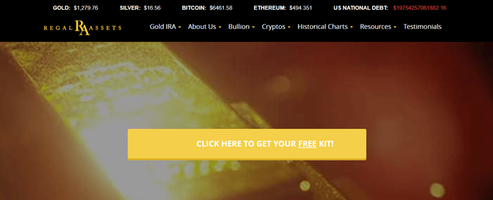 富豪资产网站截图显示了一个背景图像的金条对一个橙色的背景。