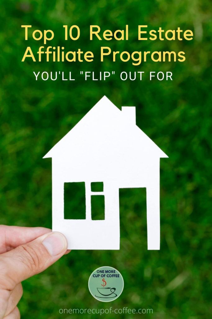 一只手伸出一个用硬纸板剪成的小房子，旁边是绿色的草坪，上面写着“你会为之疯狂的十大房地产联盟项目”。