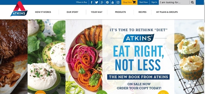 screenshot of the affiliate sign up page for Atkins
