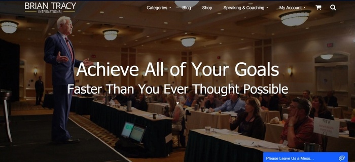 screenshot of the affiliate sign up page for Brian Tracy