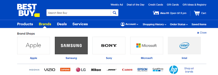 Screenshot of the Best Buy Home Page