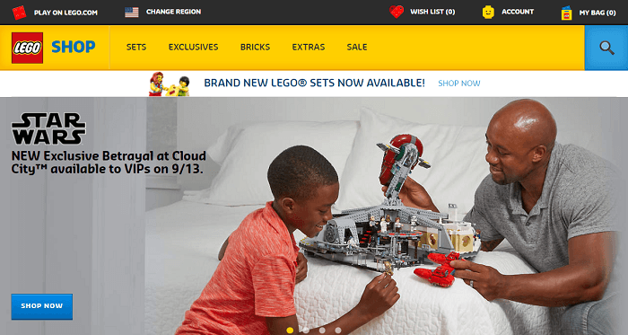 Lego.com回家Page