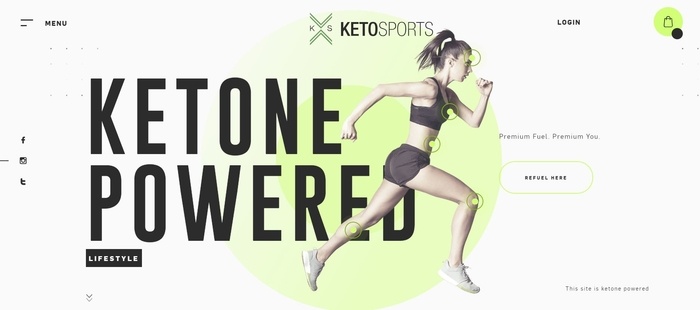 screenshot of the affiliate sign up page for Keto Sports