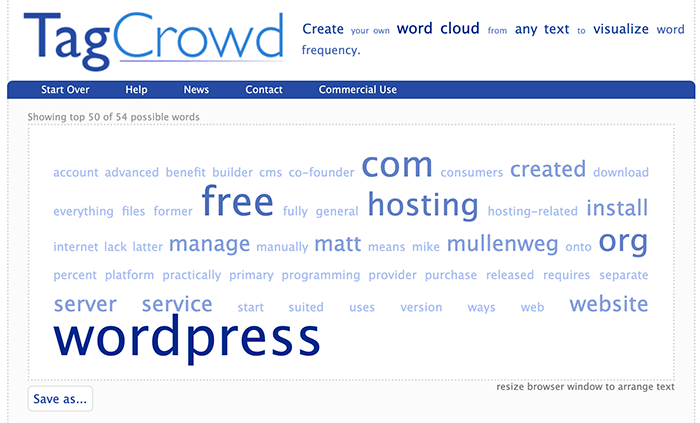 Creating your own tag cloud