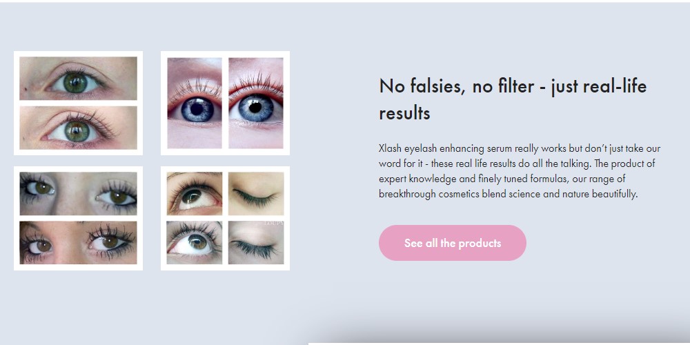 xlash cosmetics home page