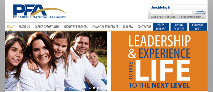 Premier Financial Alliance网站上一个家庭的图片