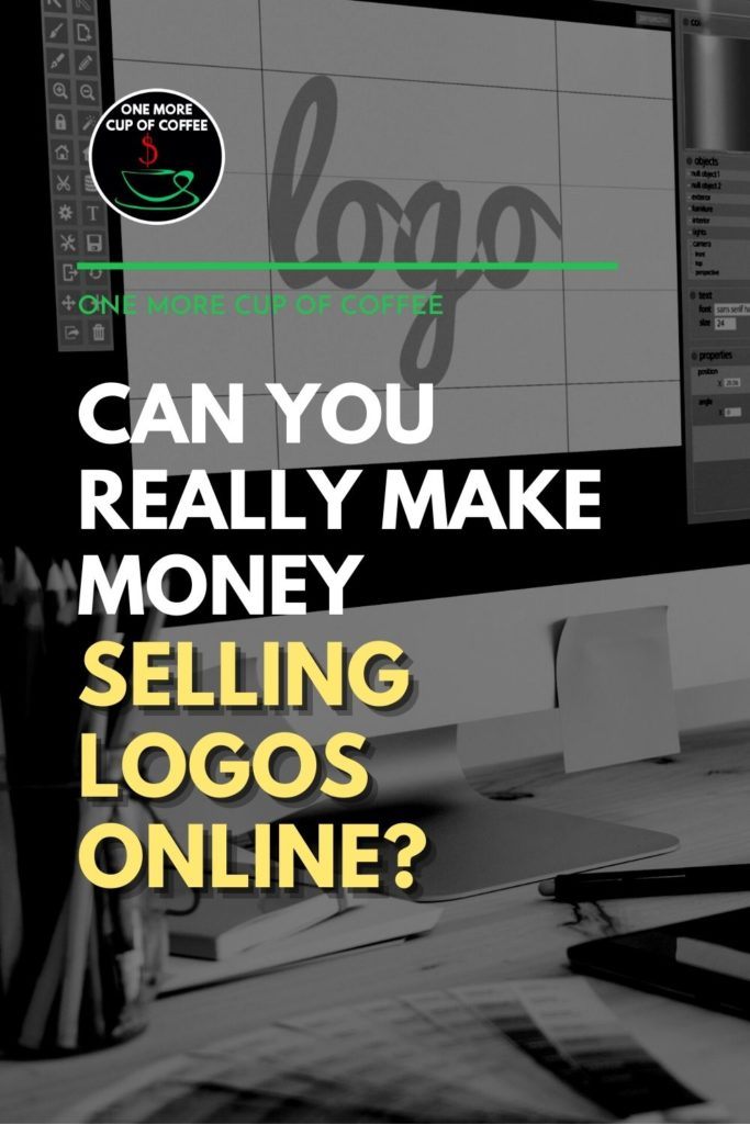 电脑显示器的黑白图像，上面有adobe photoshop;文字覆盖“你真的能在网上卖商标赚钱吗?”